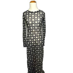 Necessary Objects y2k Sheer Maxi Dress witchy goth fall geometric small grunge